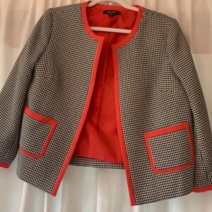 Nine West womens tweed and coral trim blazer in size 12